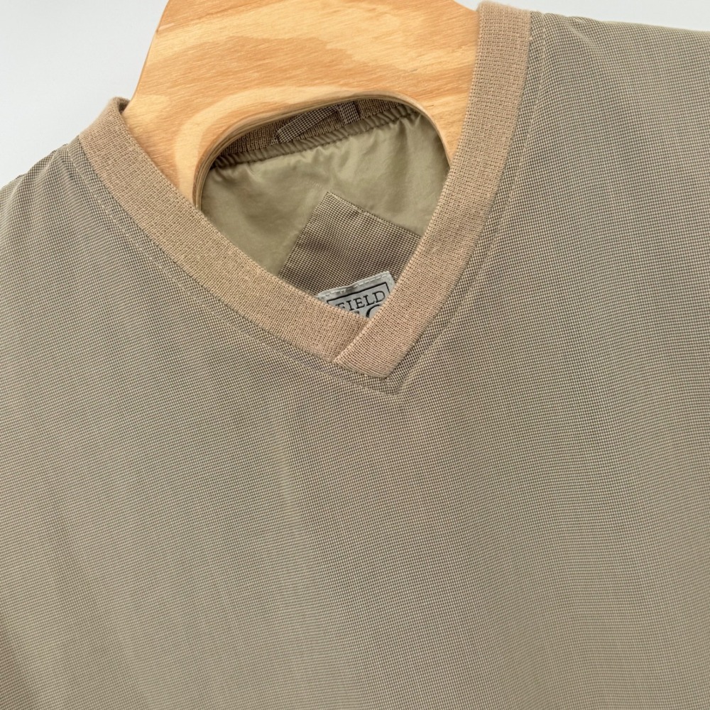 Retro Field Gear FG Men's XL Pullover V-Neck Long Sleeve Casual Top Beige Plaid